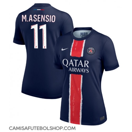 Camisa de time de futebol Paris Saint-Germain Marco Asensio #11 Replicas 1º Equipamento Feminina 2024-25 Manga Curta